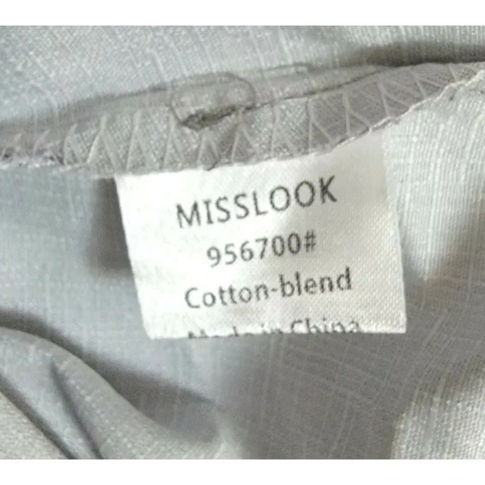 Misslook L Womens Butterfly Garden Print Short Sleeve‎ Top Gray Multi Color - Picture 9 of 9